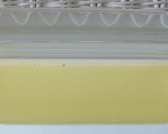 Vintage Pyrex Primary Yellow Refrigerator Dish 503-B with Lid 503-C