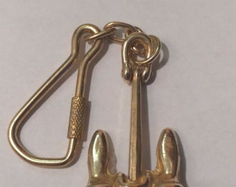 Vintage 1980's Brass Anchor Keychain