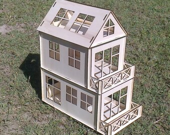 Wooden Dollhouse Plywood Kit Type C