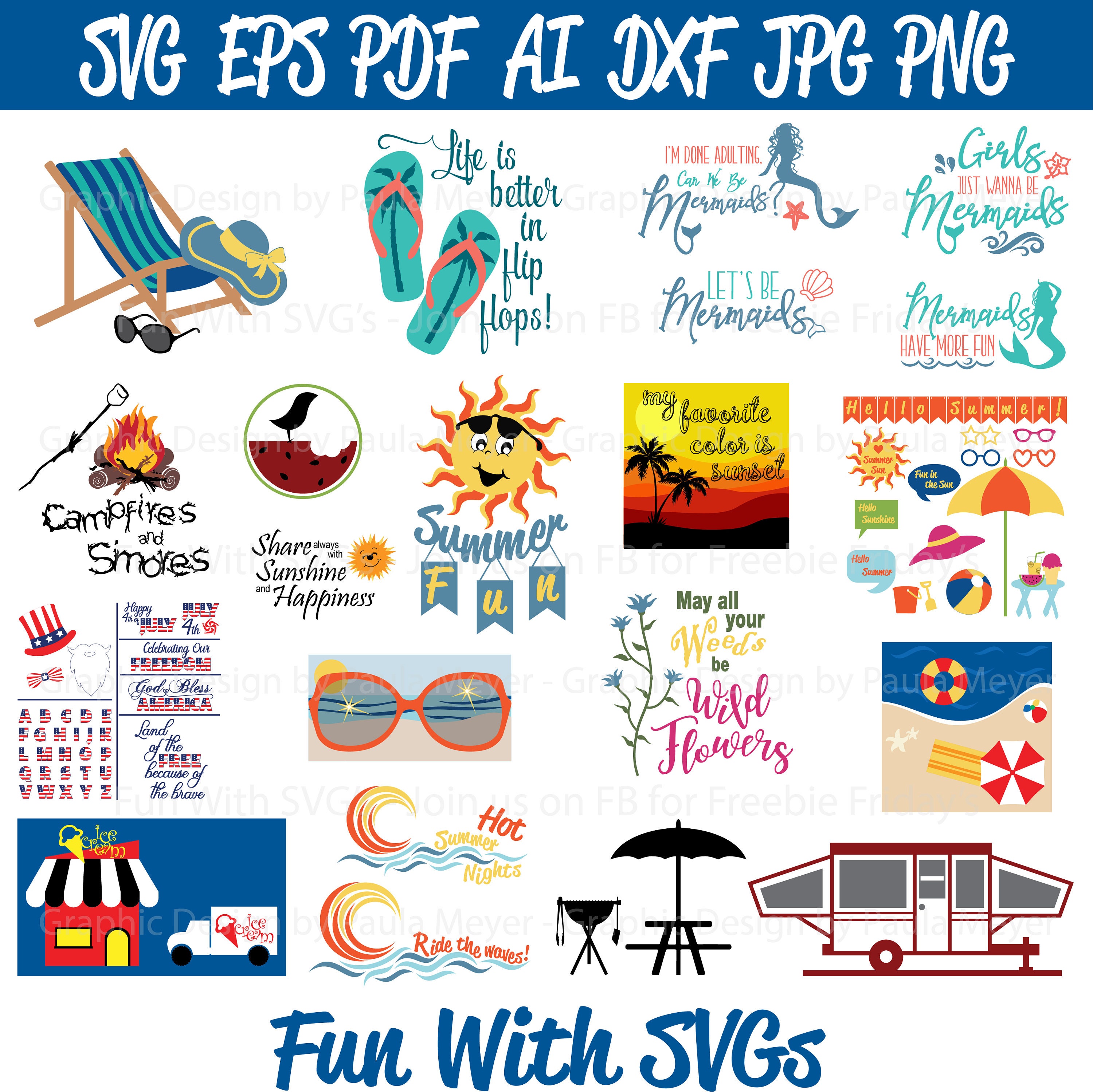 Complete Summer Bundle by Fun With SVGs SVG Cut Files High