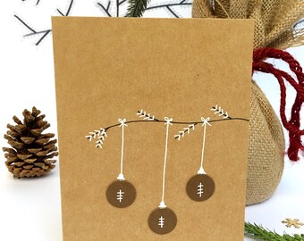 Football Christmas card, card for football player, football fan, holiday card, Christmas card, greeting card