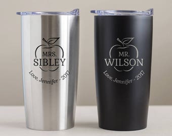 Custom Engraved Teacher Tumbler: Personalized Teacher Mug, Personalized Teacher Gift, Teacher Travel Mug, Teacher Christmas Gift SHIPS FAST