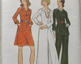 Half Size Dress or Tunic and Pants in Size 18-1/2 Bust 41" Vintage Butterick Sewing Pattern 6910 Complete