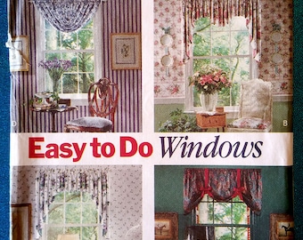 Easy To Do Windows - Valances and Curtains sewing pattern - Butterick 5349 - Factory Folds - 1991 - home decorating - window treatments