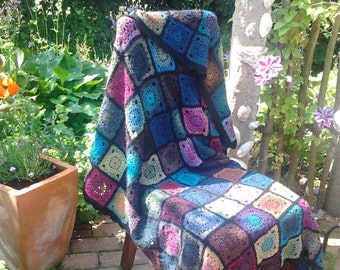 Granny square crochet blanket Bohemia