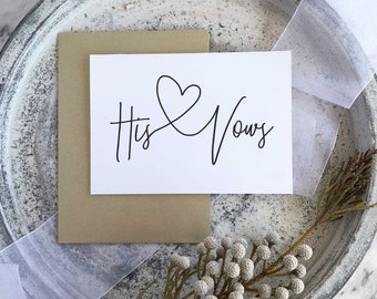 Wedding Vows, Wedding Vow Keepsake, Groom Vows, Wedding Vow Card, Vows, His And Her Vows, Wedding Vows Calligraphy, Wedding Vow Book