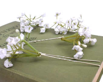 Gypsophila Hair Pins, Babys breath Wedding Hair Pins, Bridal Hair Accessories, Bridesmaid Hair Pins, wedding hairpin, bridal hair pins