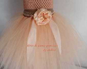Tutu skirt puffy soft tulle, peach, dance