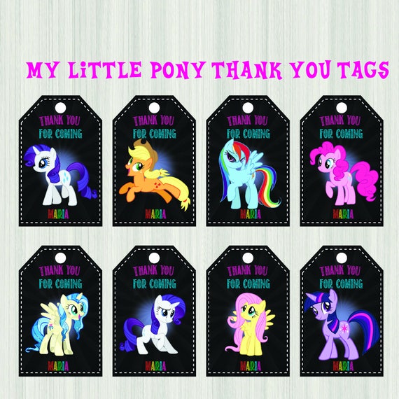 My Little Pony Thank You Tags My Little Pony Gift Tags My