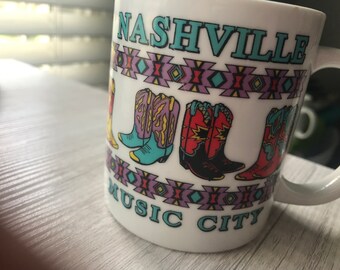 Nashville Music City Boots Mug