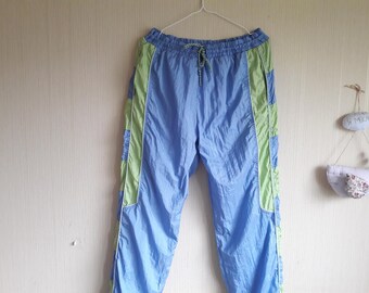 Blue tracksuit pants Size XL, vintage track pants women, 90s sports pants, track pants xl, hip hop pants, tracksuit pants