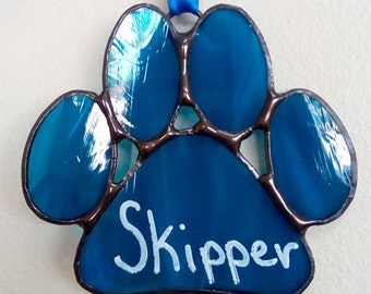 Stained Glass Paw Prints-Personalized