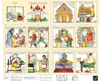 Quilting Treasures. Fairy Tales Fabric Book Panel - Full Yard Panel