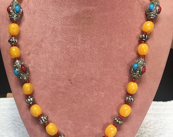 Indian Inspired Necklace/Multi-Gemstone Necklace/Birthday/Mother's Day