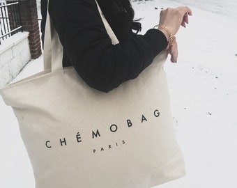Canvas CHEMOBAG TOTE, Cancer Gifts, Totebag