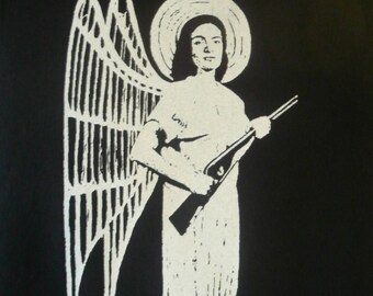 ANGEL WITH RIFLE - paradise gun t shirt