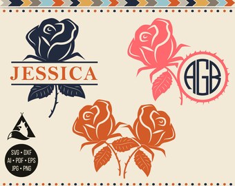 Download Rose Monogram Svg Rose Svg Rose Frame Svg Rose Monogram Frame