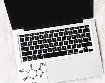 Caffeine molecule Decal Chemical Molecule Sticker for Macbook Laptop Trackpad Notebook Tablet Ipad Iphone Car Window Wall sticker 115