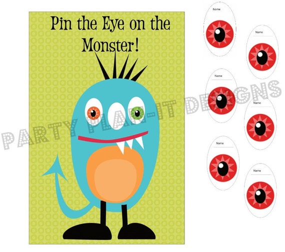 Items Similar To Large Monster Party Pin The Eye On The Monster Game On