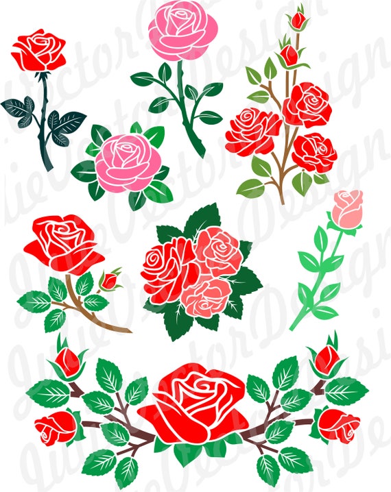 Download Roses SVG Floral svg Flower SVG cut File Flower svg Roses
