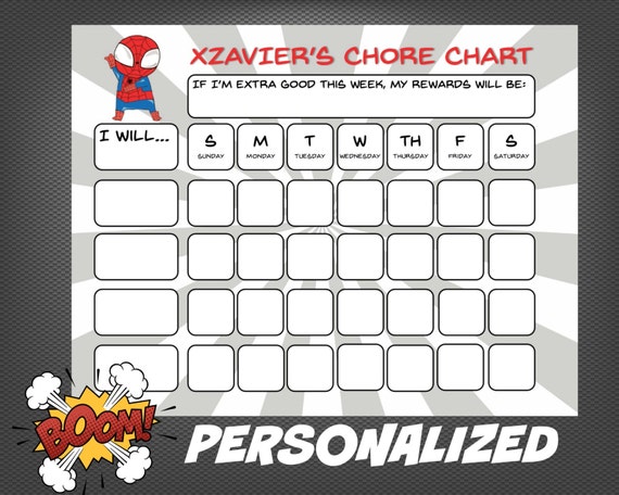 Marvel Reward Chart Printable