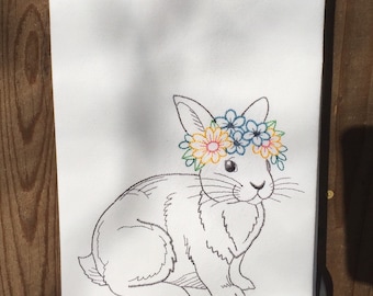 Kitchen towel - Bunny rabbit vintage