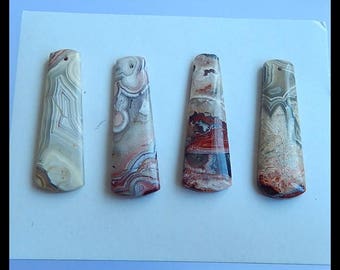 SALE,4 PCS Crazy Lace Rosetta Stone Gemstone Pendant Beads,16.52g(Cb259)