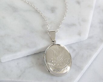 Sterling Silver Dragonfly Locket Necklace