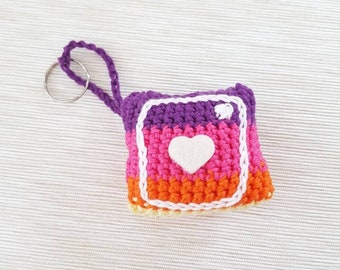 Keychain amigurumi Instagram symbol-Instagram enthusiasts-gift idea for her or him-mother's day-social mom