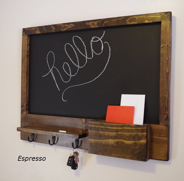 Chalkboard Mail Organizer Mail & Letter Holder 3 Key and