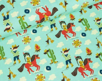 Cotton Jersey joy cowboy and Indians blue (11,90 EUR / meter)