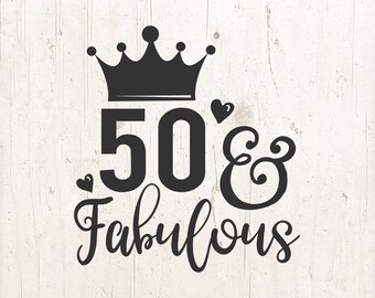 50th birthday svg | Etsy