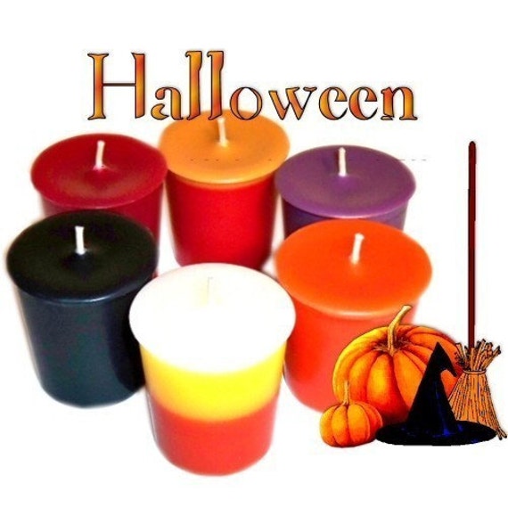 6 Halloween Votive Candles Assortment Spooky Fall Variety