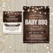 Baby BBQ shower, backyard baby-Q, couples co-ed baby shower invitation card, baby boy girl barbecue, gender neutral, a baby is brewing, PDF