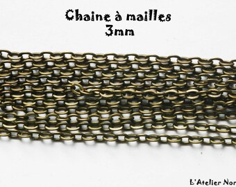 25cm of chain links 3 mm antique Bronze color