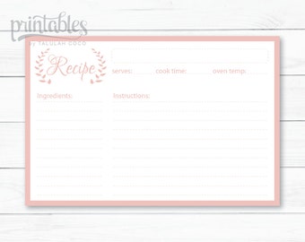 editable recipe card template free