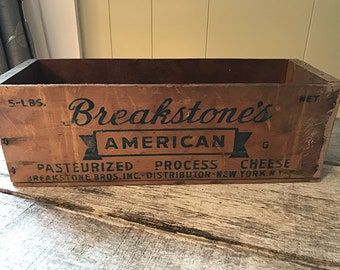 Antique Cheese Box, Breakstone Cheese box, Vintage Cheese crate
