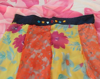 Patchwork Handkerchief Hem Skirt