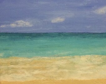 Original, Bahama Blue, Acrylic on Canvas, Gallery Wrapped Edges 12 x 12 x 1.5