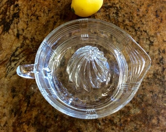 Vintage Jeannette Depression Clear Glass Juicer Reamer 1930 Era