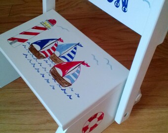 Personalized Sailboat Stepstool