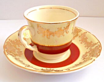 Vintage Midwinter Staffordshire Tea Cup and Saucer Set