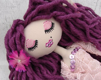 Allana, poupée de chiffon (rag doll, handmade doll, ooak doll, art doll)