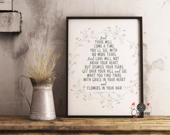 And there will come a time, you'll see, with no more tears-Mumford & Sons lyrics-printable-poster-quote-Lyrics poster-Inspirational wall art