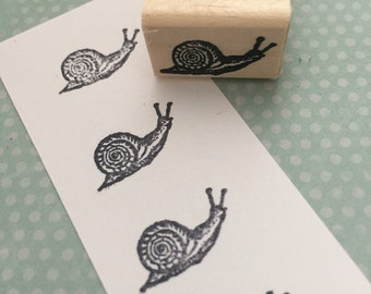 Tiny Snail Mounted Rubber Stamp