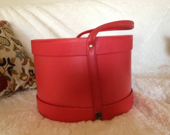 Vintage Everbest Red Wig Box Hat Box Suitcase Everbest Originals 1960 1950