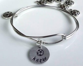 Soccer Bracelet, Soccer Gift, Team Gift, Team Jewelry, Team Bracelet,Silver Charm, Soccer Jewelry