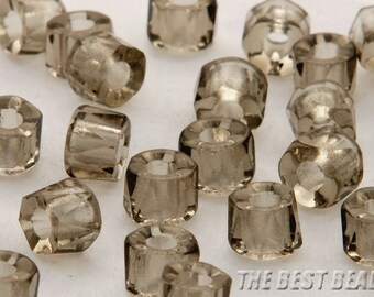 30pcs Gray Roller Fire Polished Czech Beads 6mm