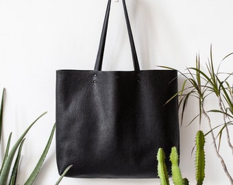 Large Textured Black Leather Tote bag No. Ltb-1509