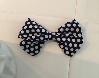 Navy polka dot